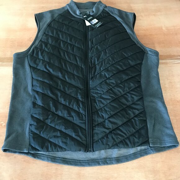PGA Tour Puffer Vest Jacket Men XXL Black Full Zip Water Resistant Zip Pocket - Picture 1 of 11